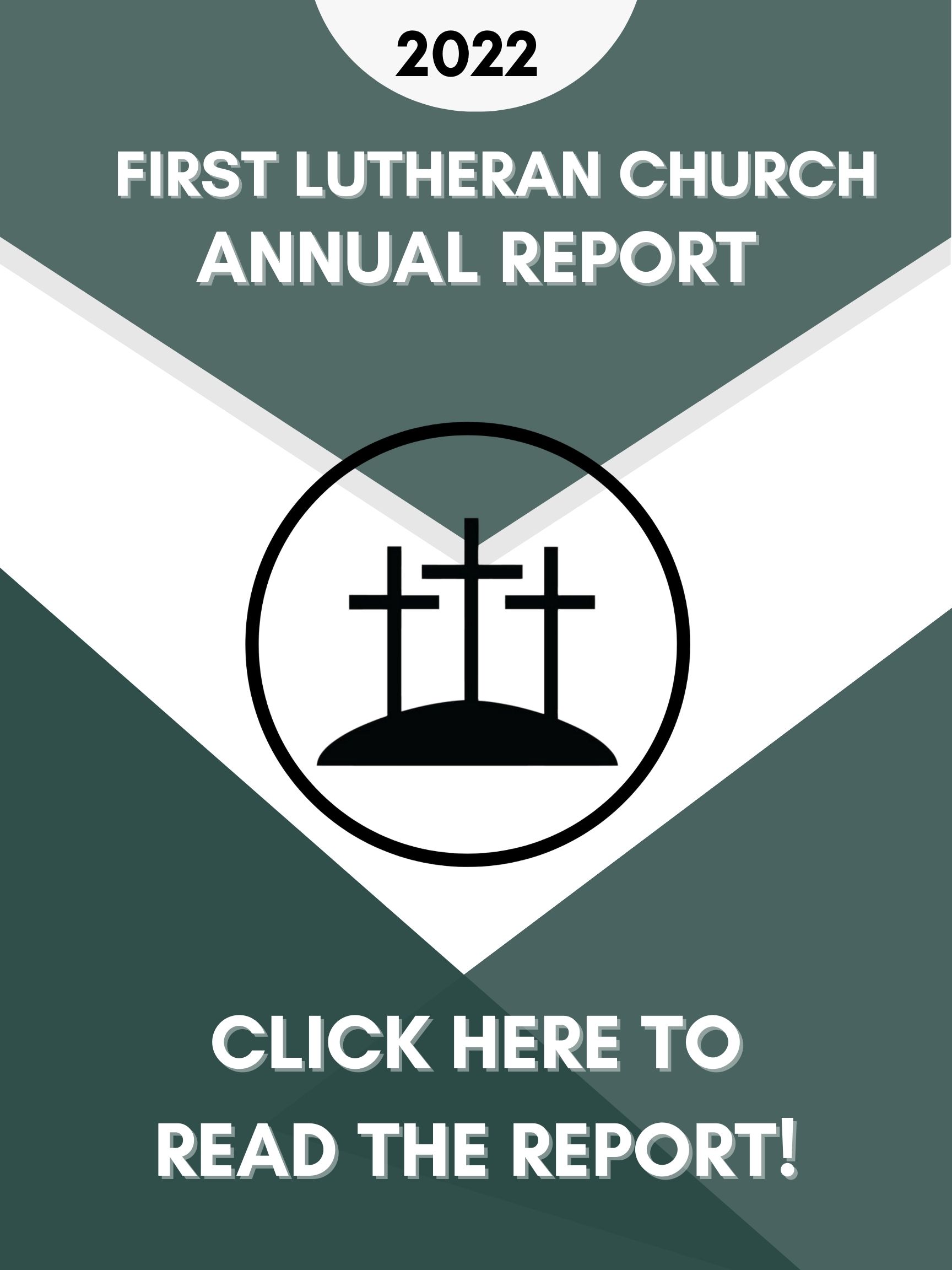 The image reads: Click here to read the 2023 First Lutheran Church Annual Report